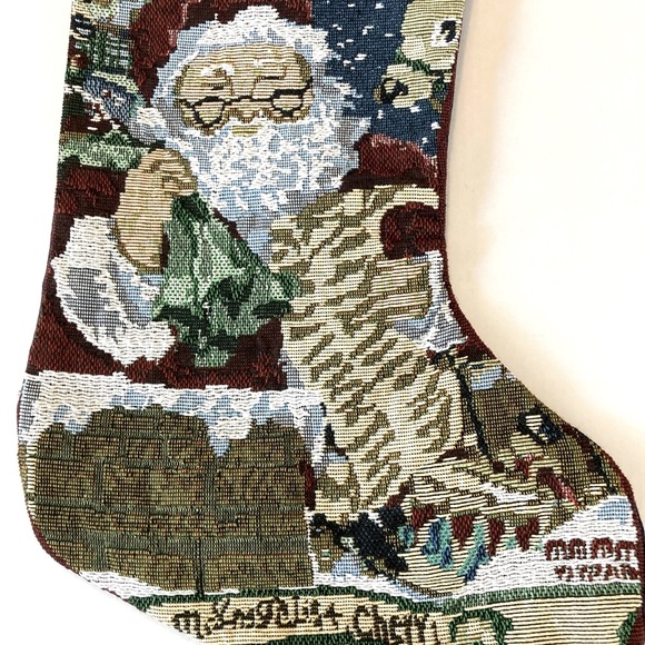 Greenbrier International Tapestry Santa’s Sleigh Christmas Stocking - Picture 5 of 8